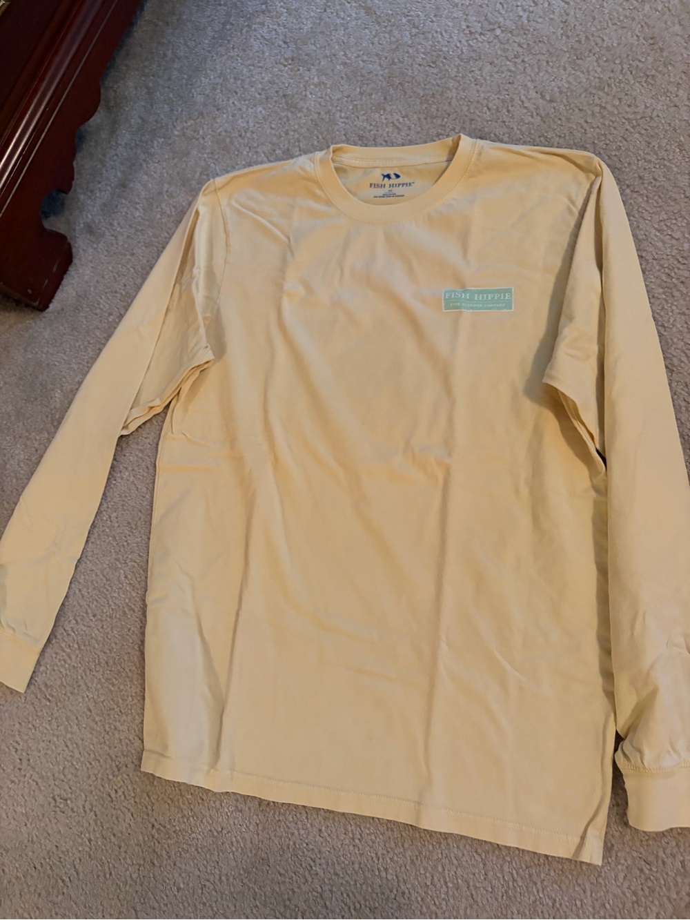 Salt Gypsy Men's Long Sleeve Crew Tee in Pale Yellow